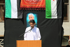 تجمع دانشجویان و اساتید دانشگاه بین المللی مذاهب اسلامی در محکومیت تعرض به دانشجویان و اساتید حامی فلسطین در دانشگاه های آمریکا